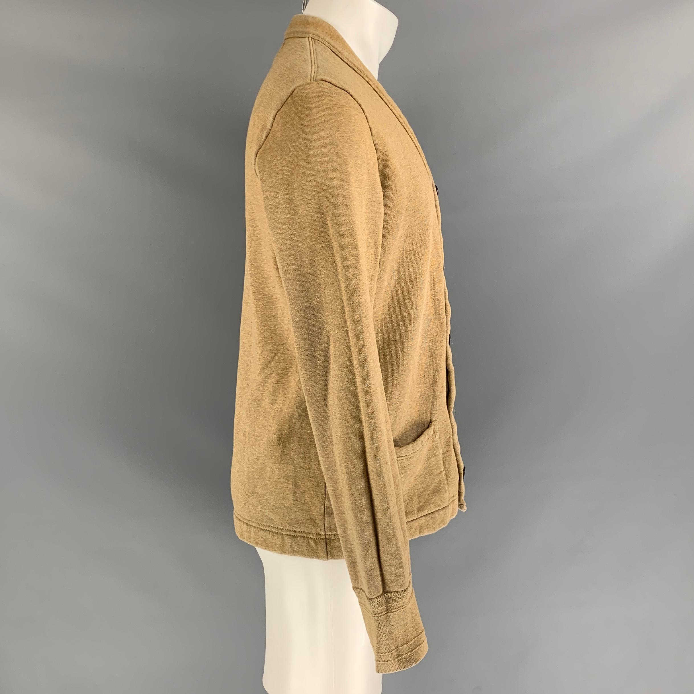 Brown POLO by RALPH LAUREN Size M Tan Cotton / Polyester Buttoned Cardigan