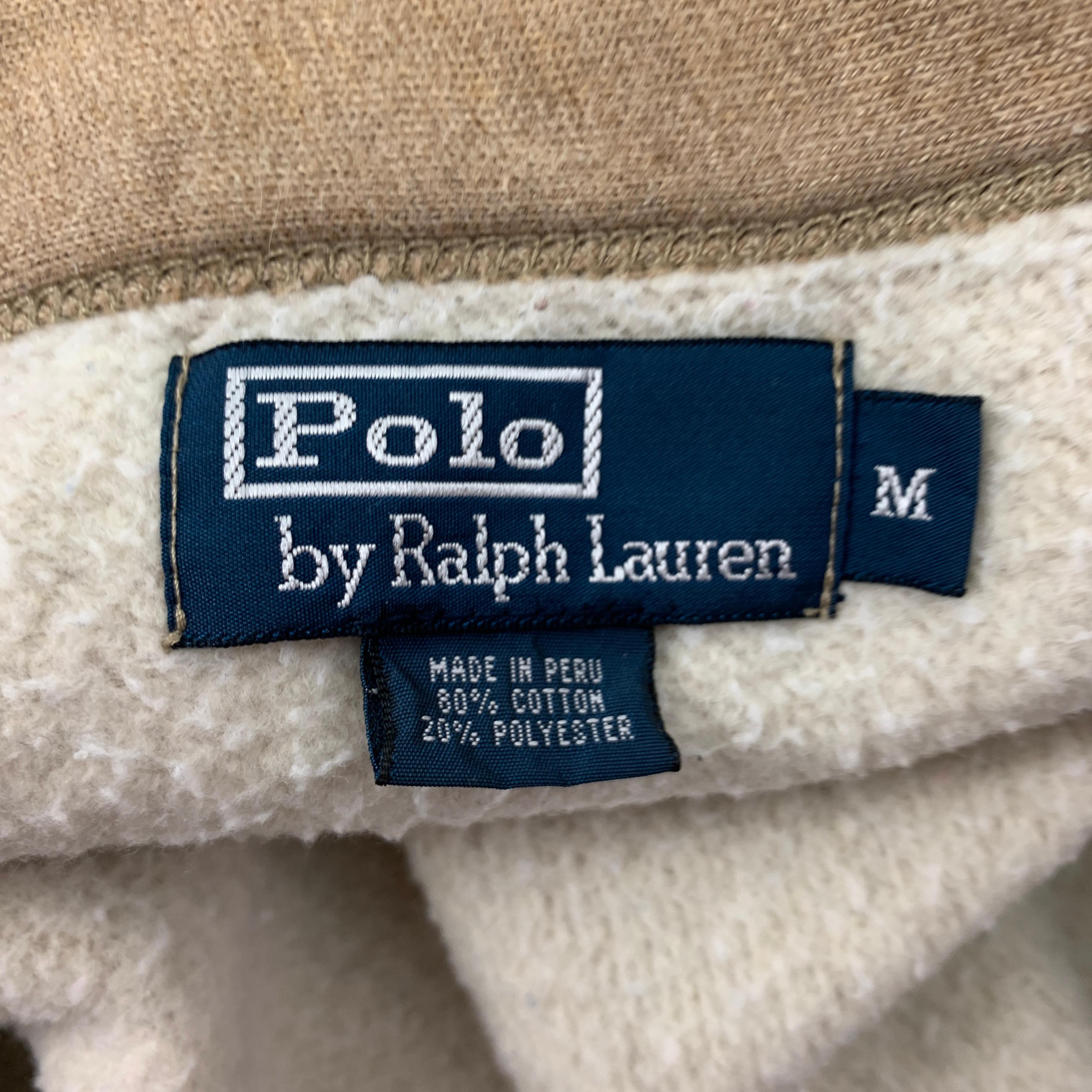 Men's POLO by RALPH LAUREN Size M Tan Cotton / Polyester Buttoned Cardigan