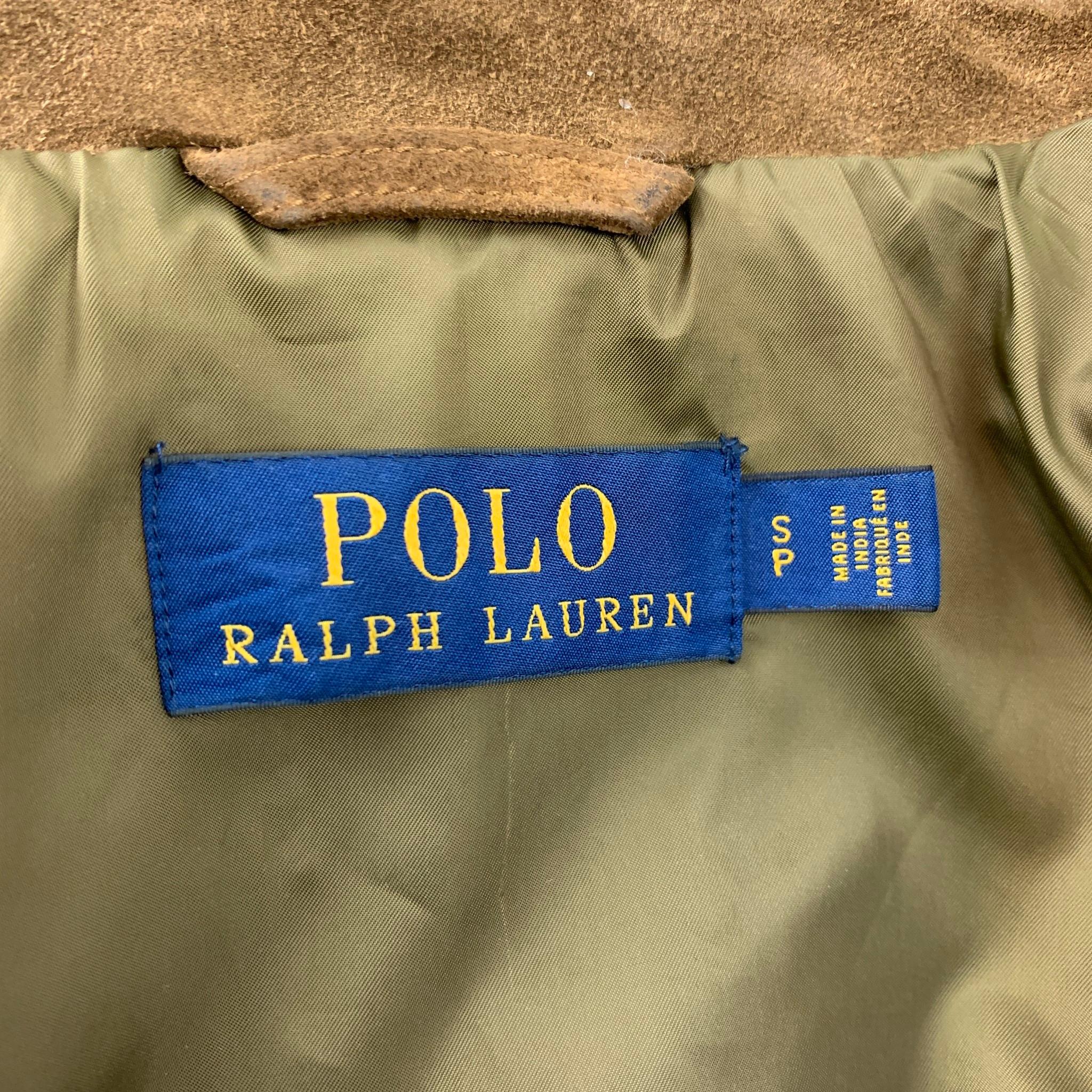 POLO by RALPH LAUREN Size S Brown Suede Motorcycle Jacket 1