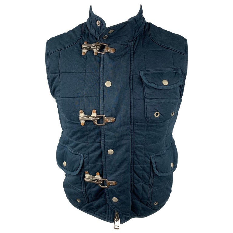 POLO by RALPH LAUREN Size S Navy Quilted Cotton Nautical Vest at 1stDibs