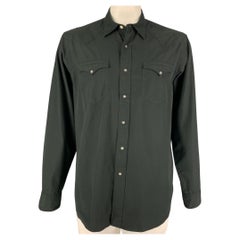 Used POLO by RALPH LAUREN Size XL Black Cotton Classic Western Shirt