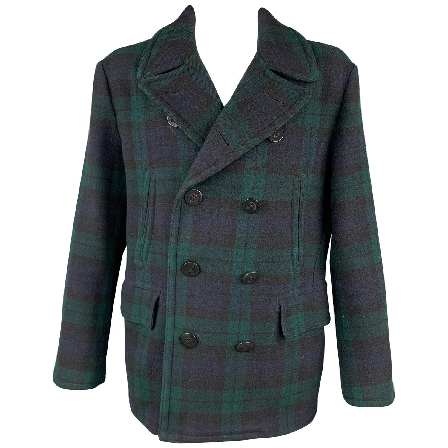 Green plaid deals peacoat