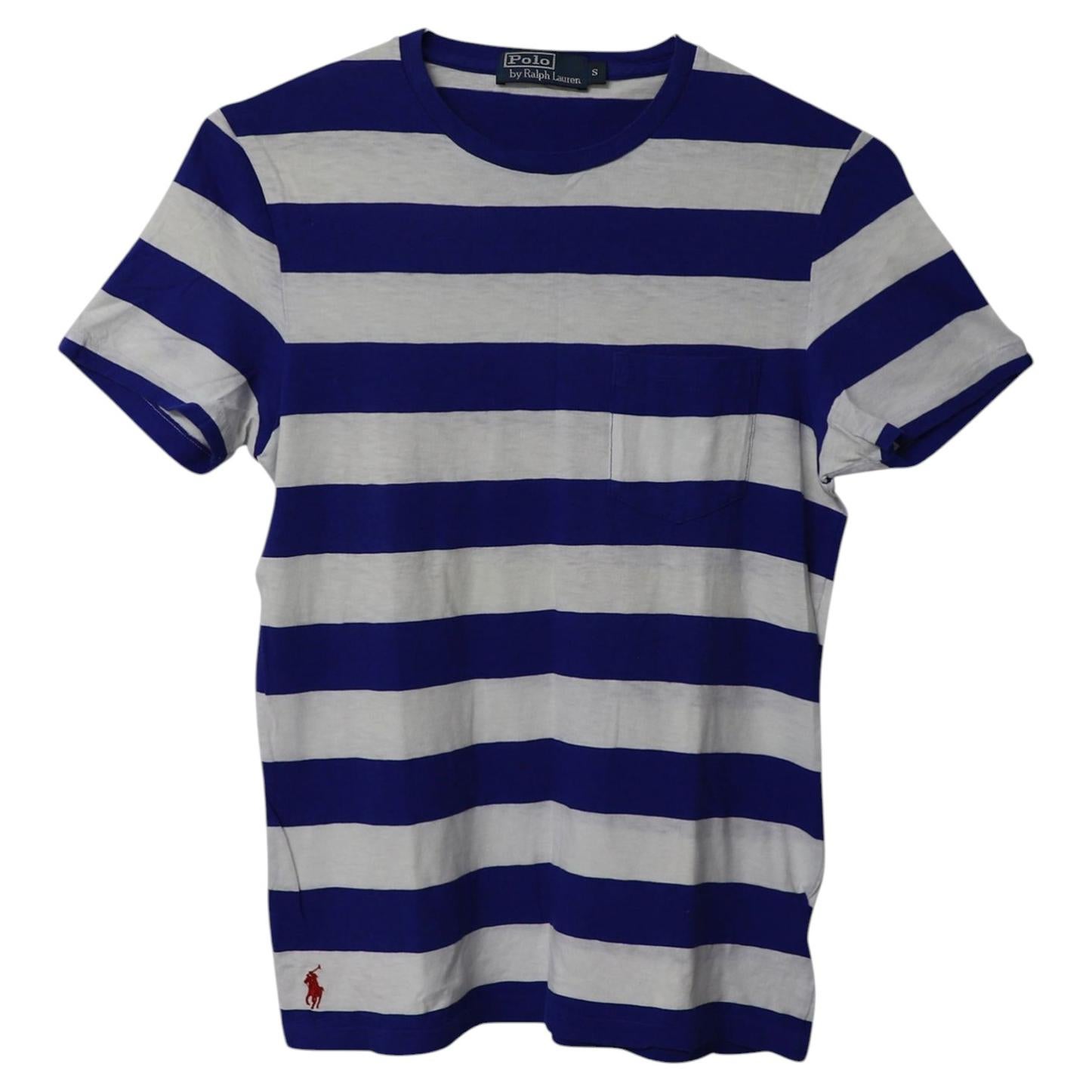 Pre-owned Ralph Lauren Polo By  Stripe T-shirt In Blue And White Cotton