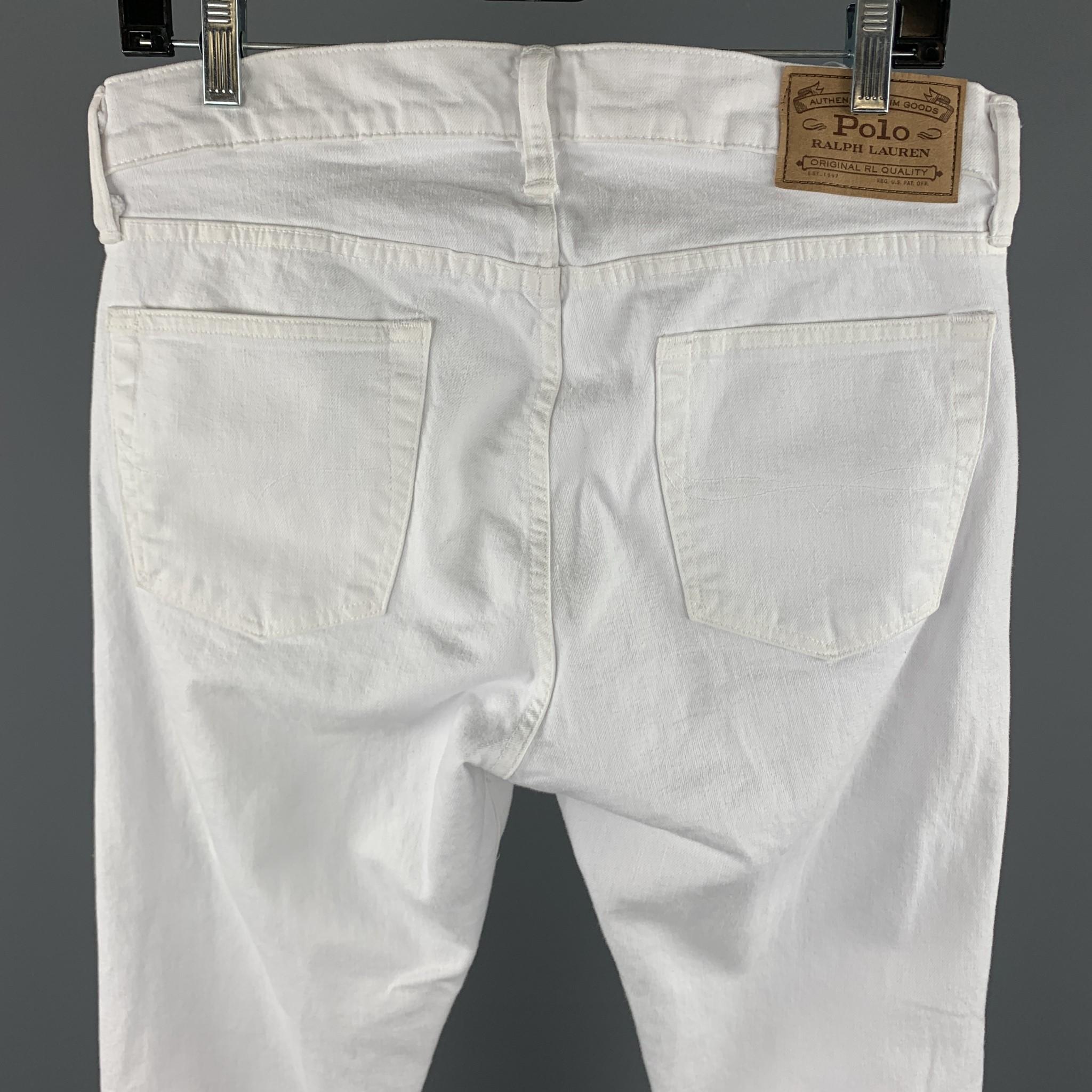 POLO by RALPH LAUREN The Sullivan Size 30 White Cotton / Elastane Jeans at  1stDibs