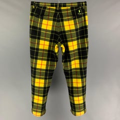POLO by RALPH LAUREN x PALACE Size 32 Yellow Black Plaid Polyester Dress Pants