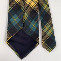 POLO by RALPH LAUREN Yellow Black & Green Plaid Silk Tie