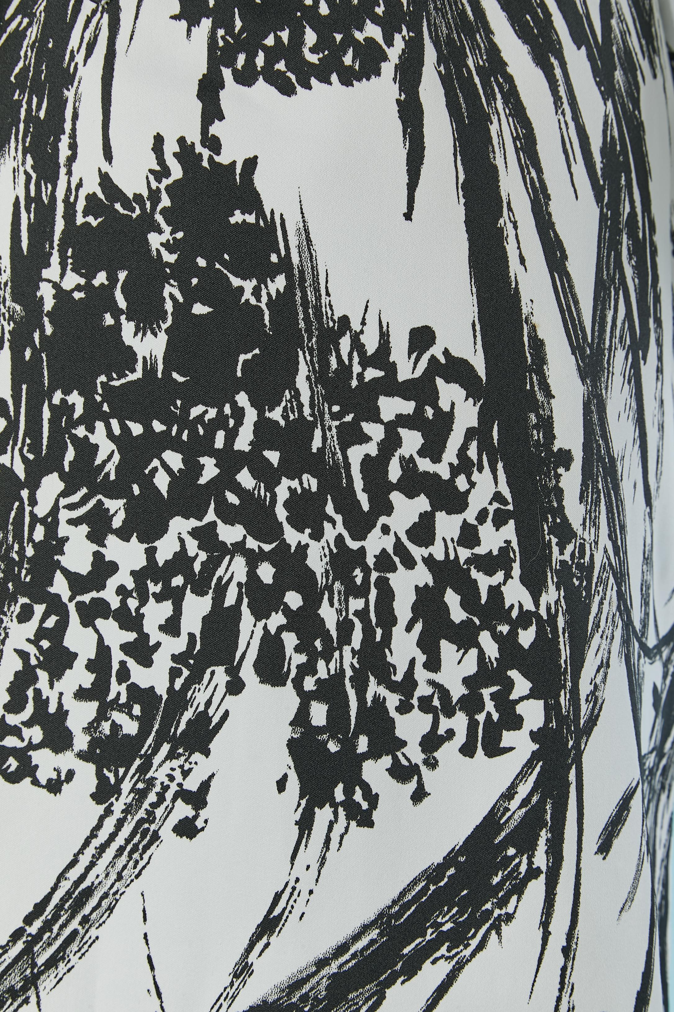 Polo dress with black&white print LANVIN Circa 1970's In Excellent Condition For Sale In Saint-Ouen-Sur-Seine, FR