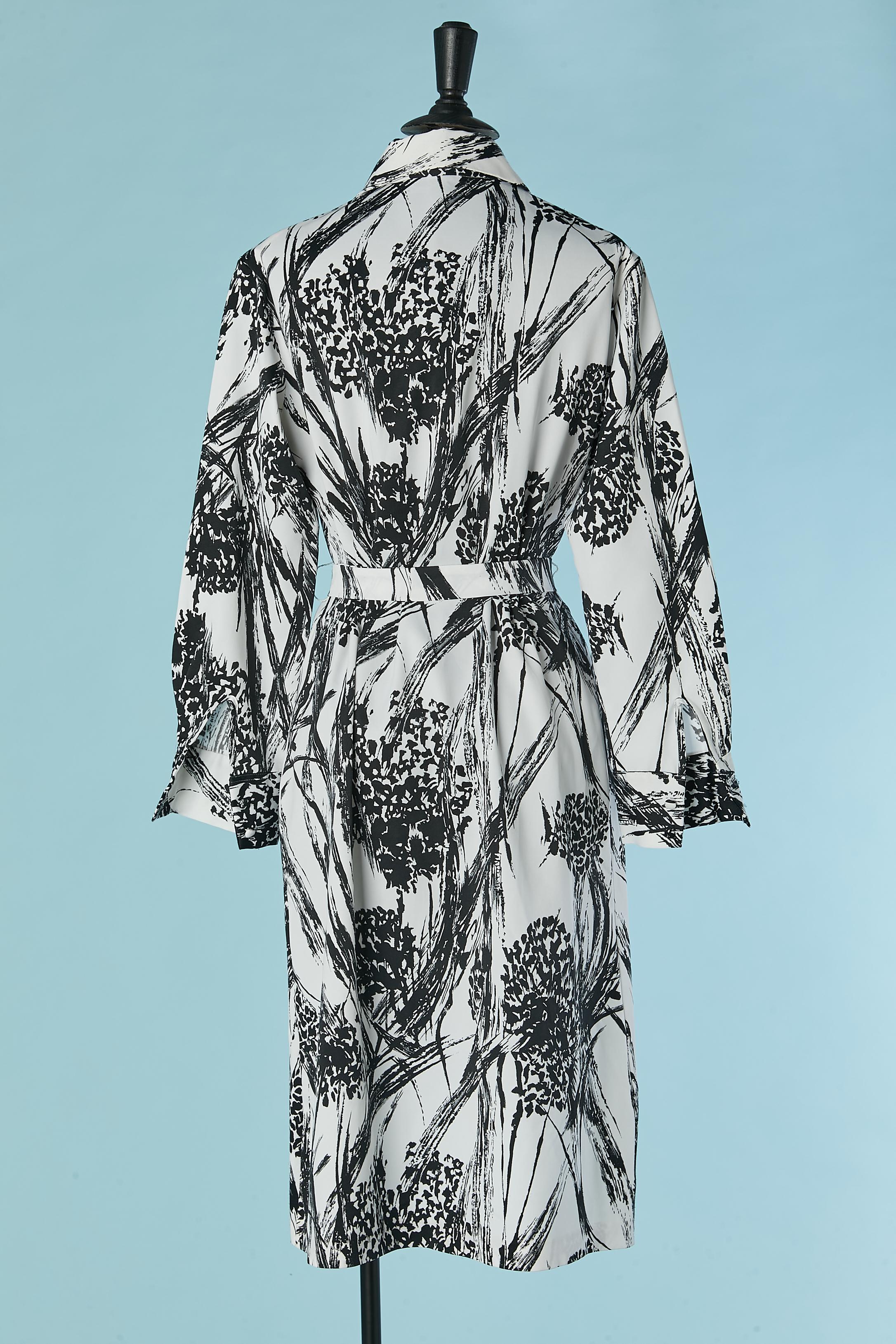 Polo dress with black&white print LANVIN Circa 1970's For Sale 1