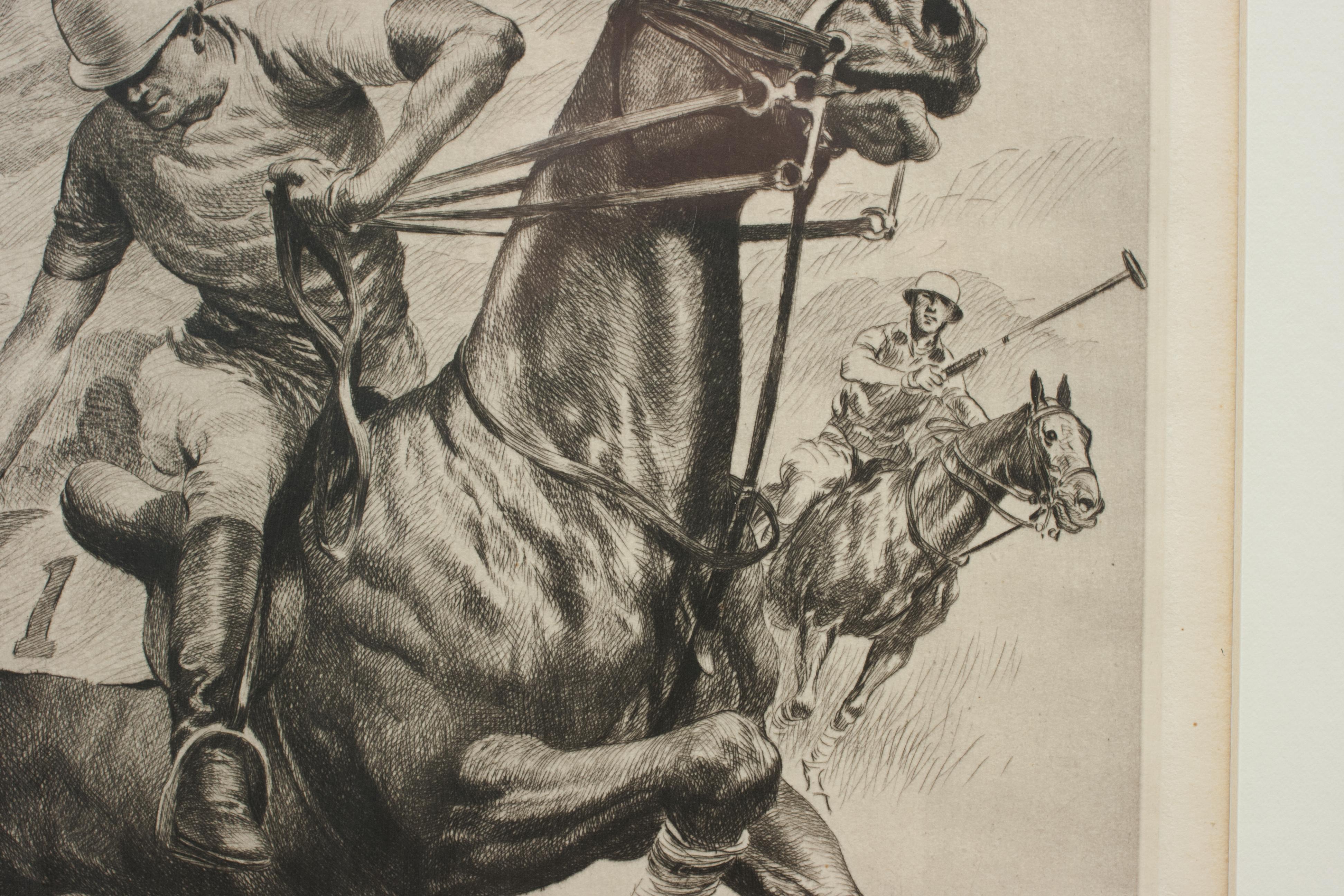 American Polo Engraving, California Polo by Reinhold H. Palenske  For Sale