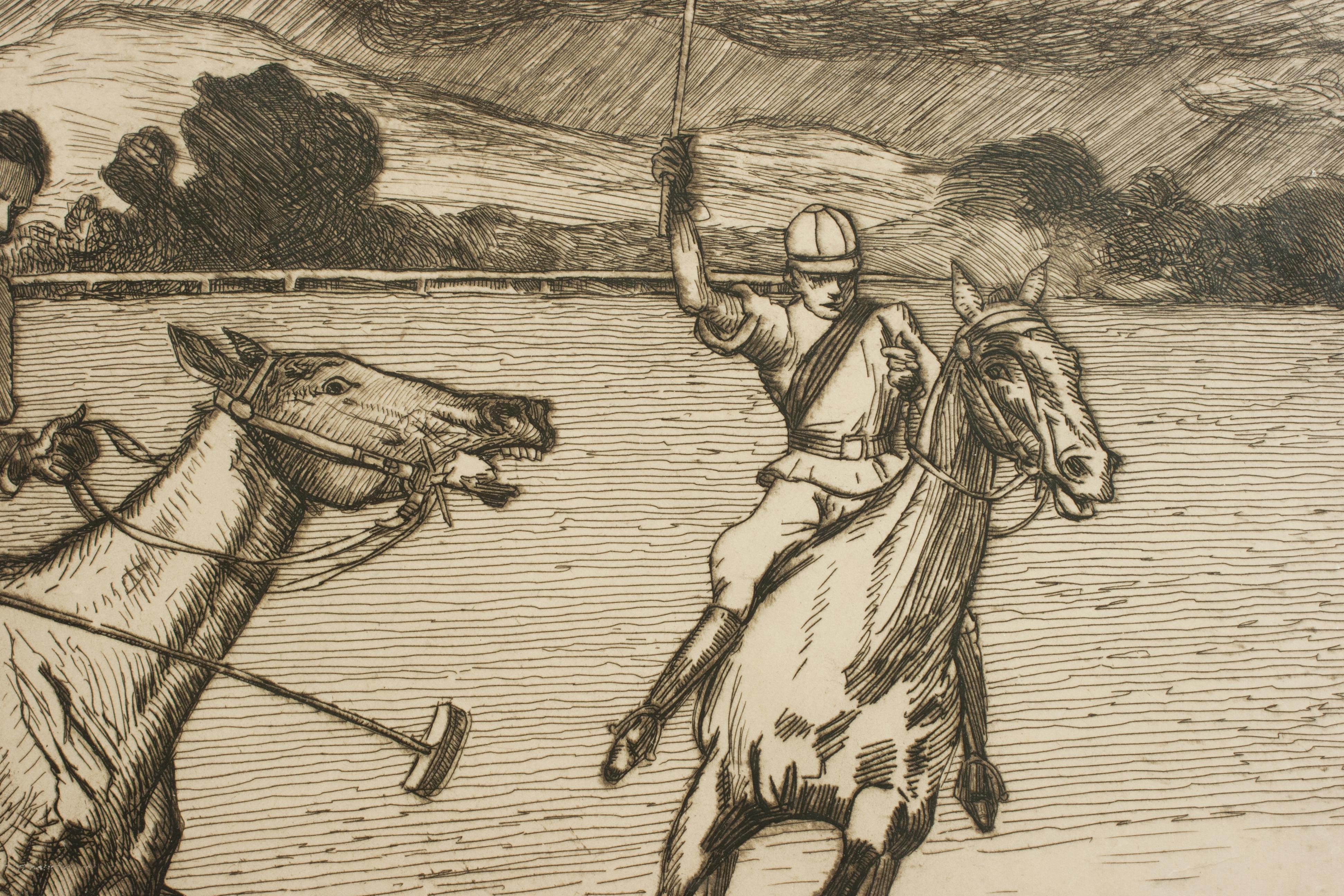 Polo-Radierung, Polo-Match von Pierre, Georges Jeaniott (Holz) im Angebot