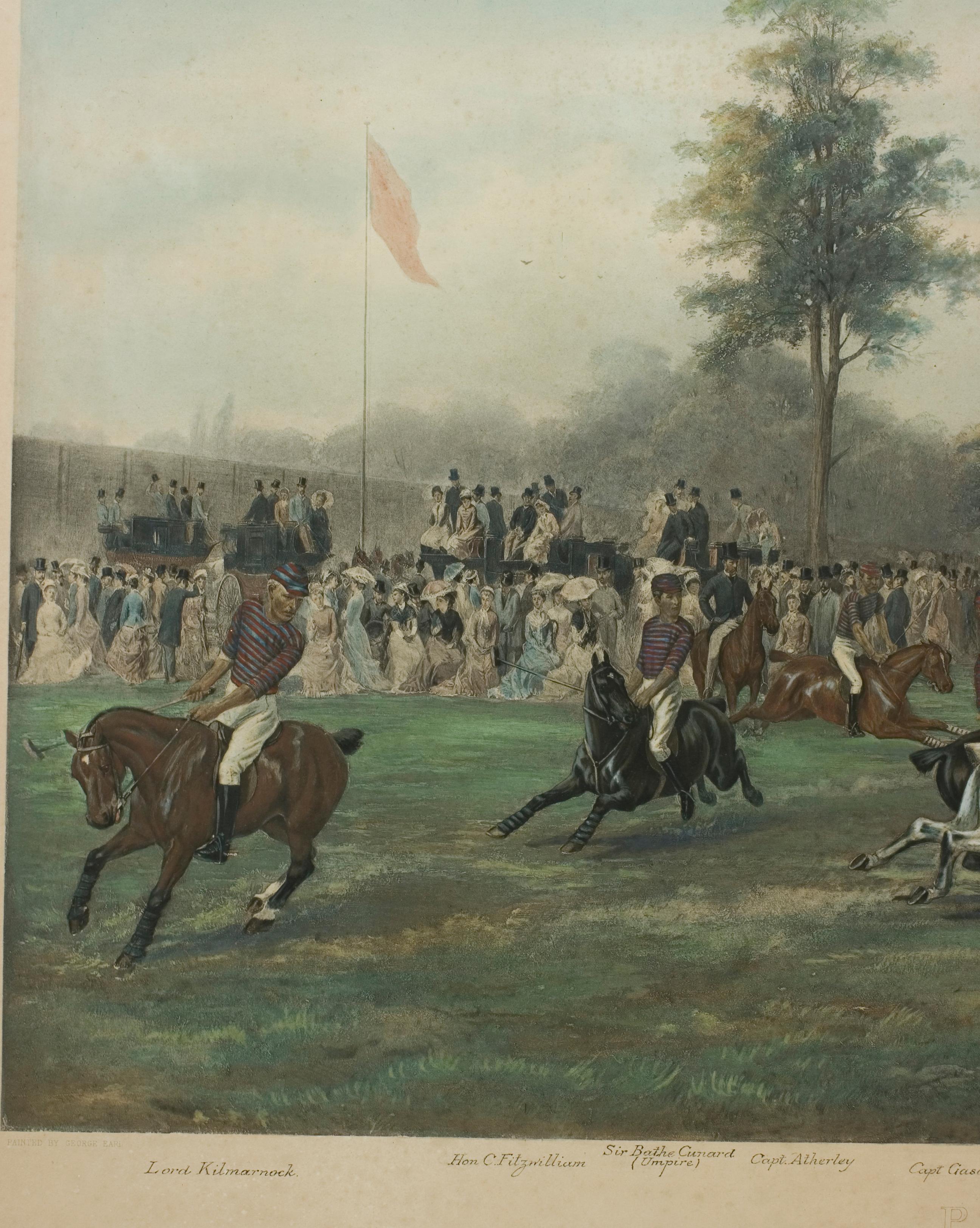 Antique Polo Print, Match at Hurlingham Between the Horse Guards 'Blues'.. 6