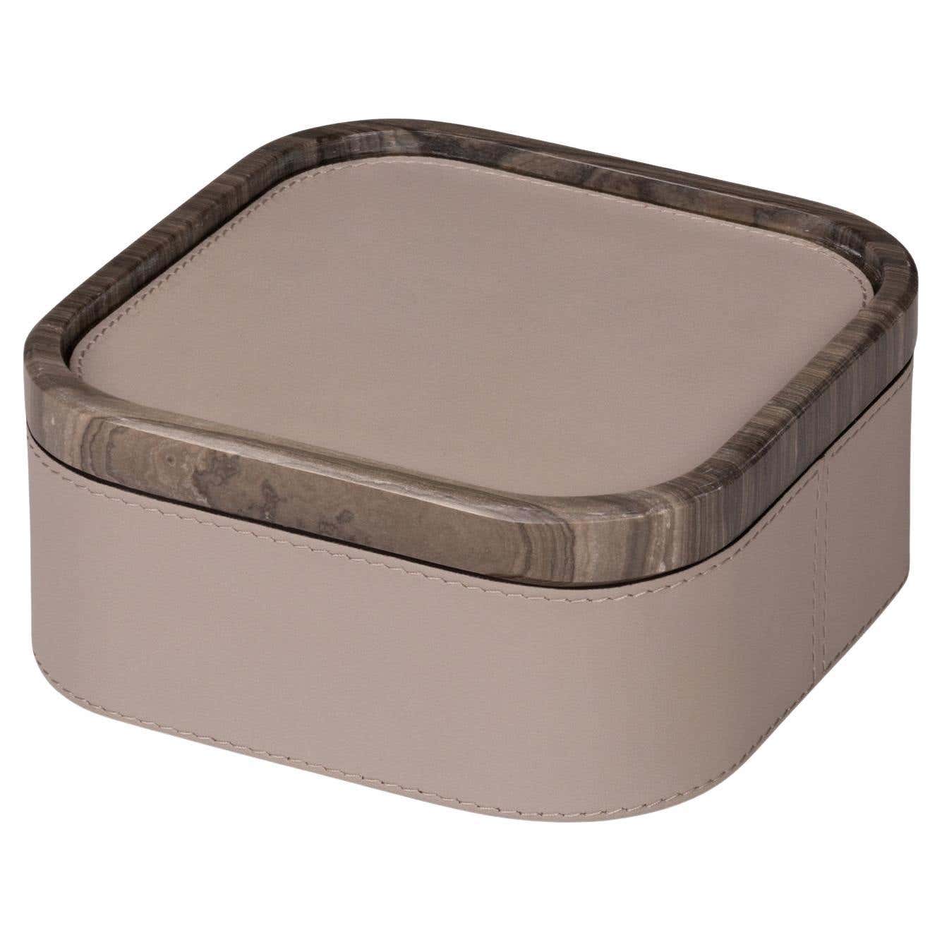 Stackable Box Single Polo Marmo Gray Small Square Stackable Box For Sale at 1stDibs
