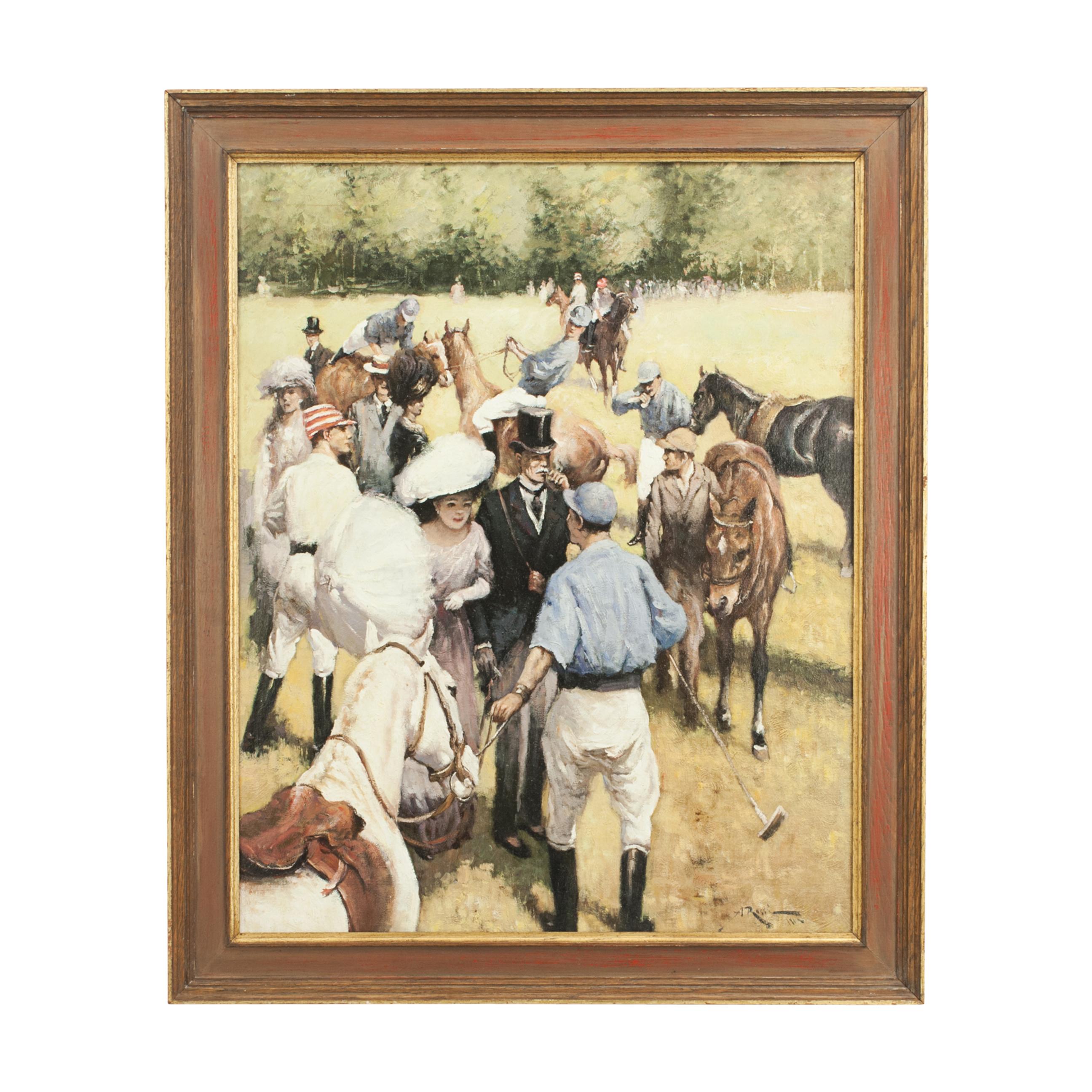 Polo oil painting 