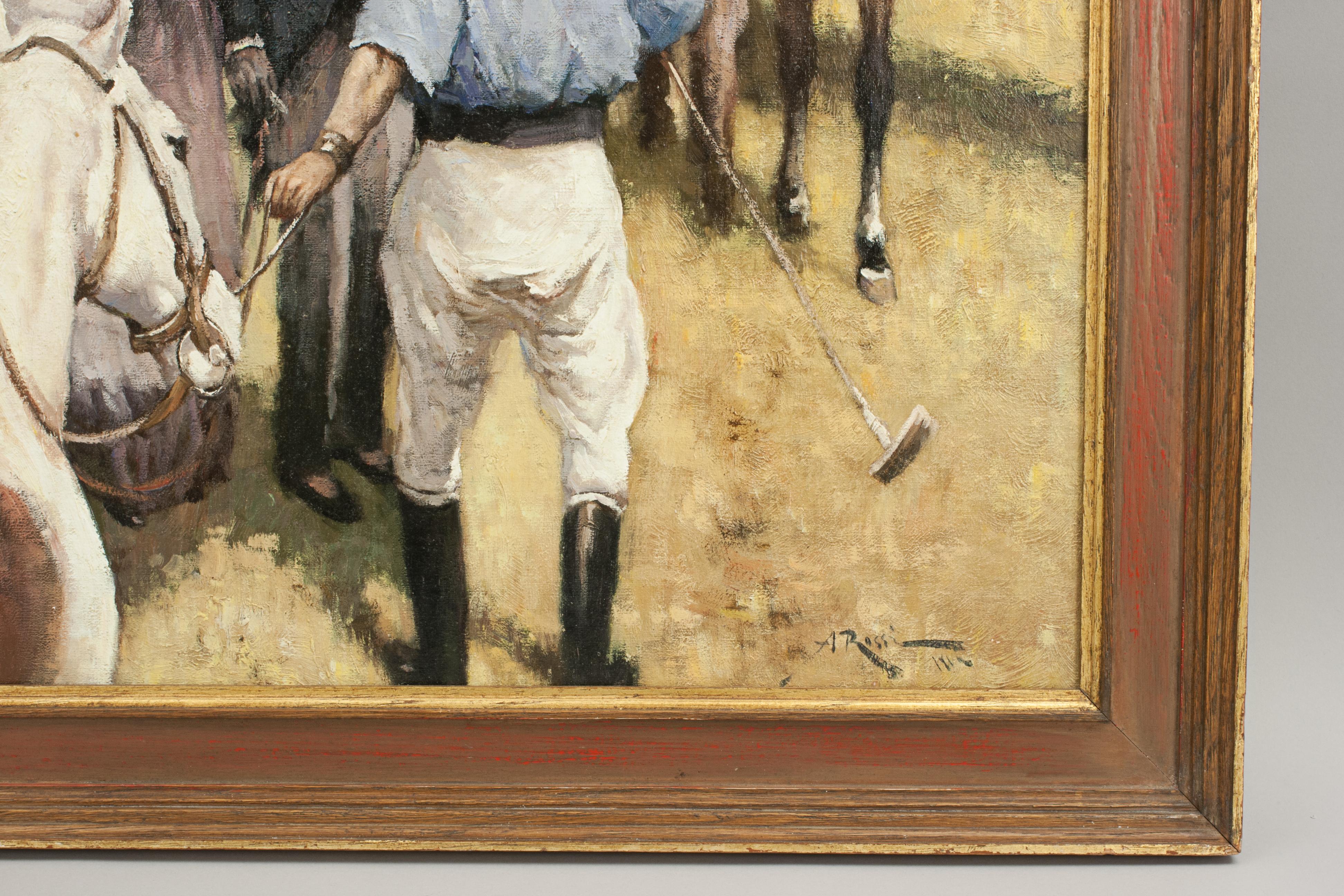 Polo Painting by Rossi, at the Polo Match For Sale 1