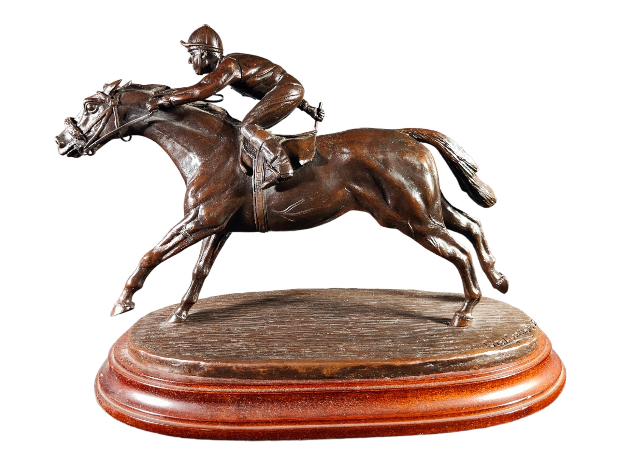 Late 20th Century Polo Player Sculpture by General Coello of Portugal For Sale