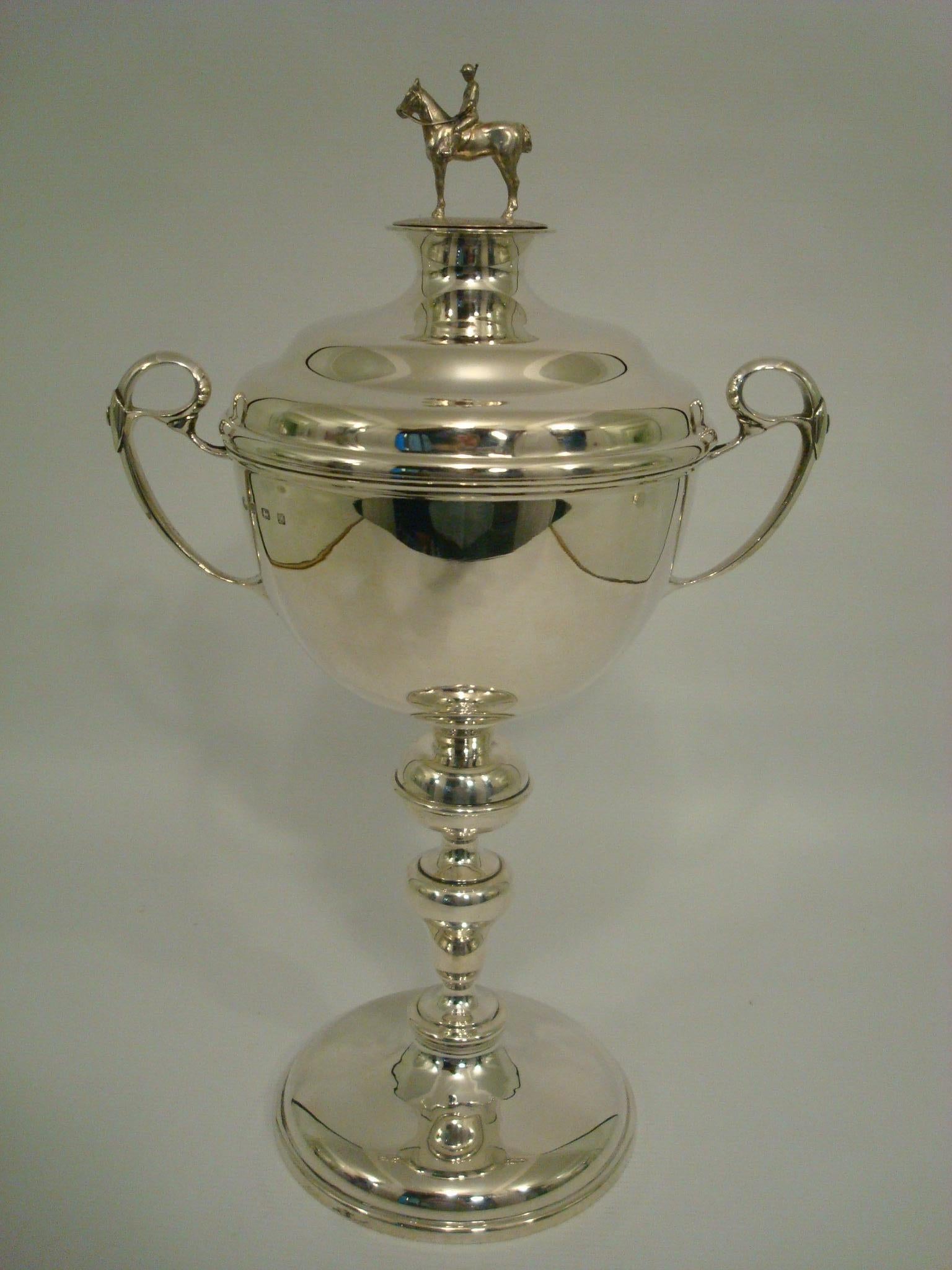 Polo Player Trophy Sterling Silver Birmingham 1928 4