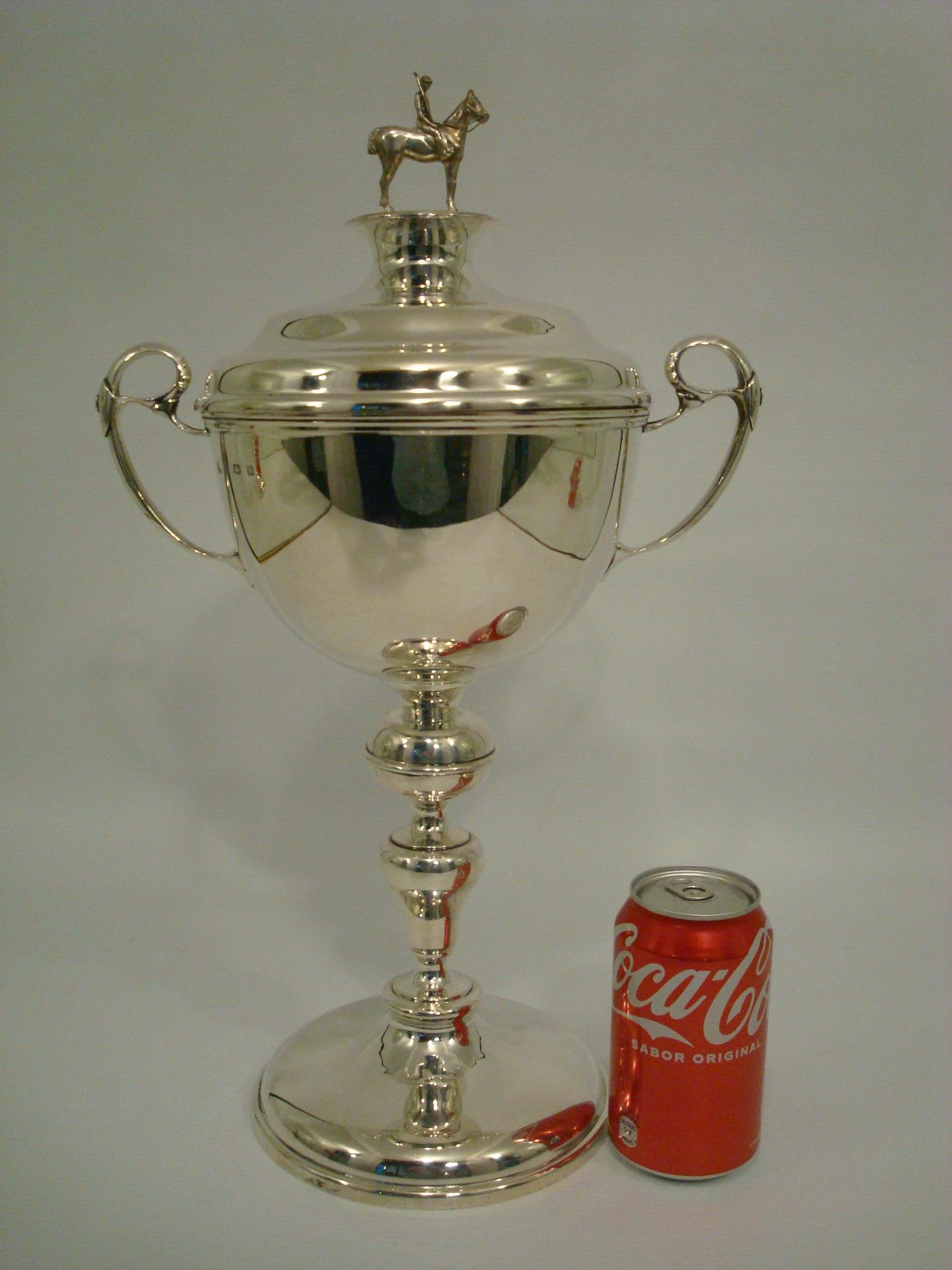 Polo Player Trophy Sterling Silver Birmingham 1928 8