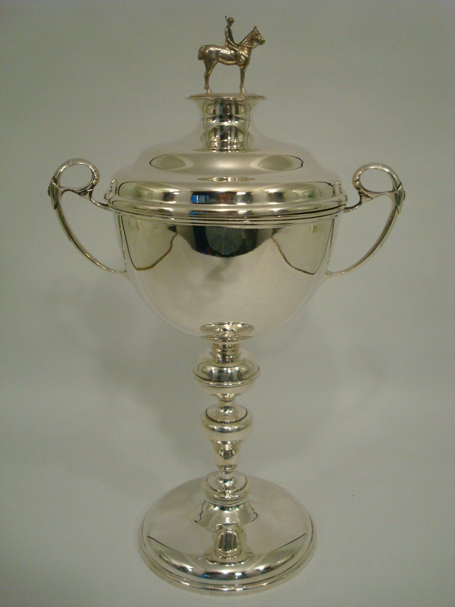 Art Deco Polo Player Trophy Sterling Silver Birmingham 1928