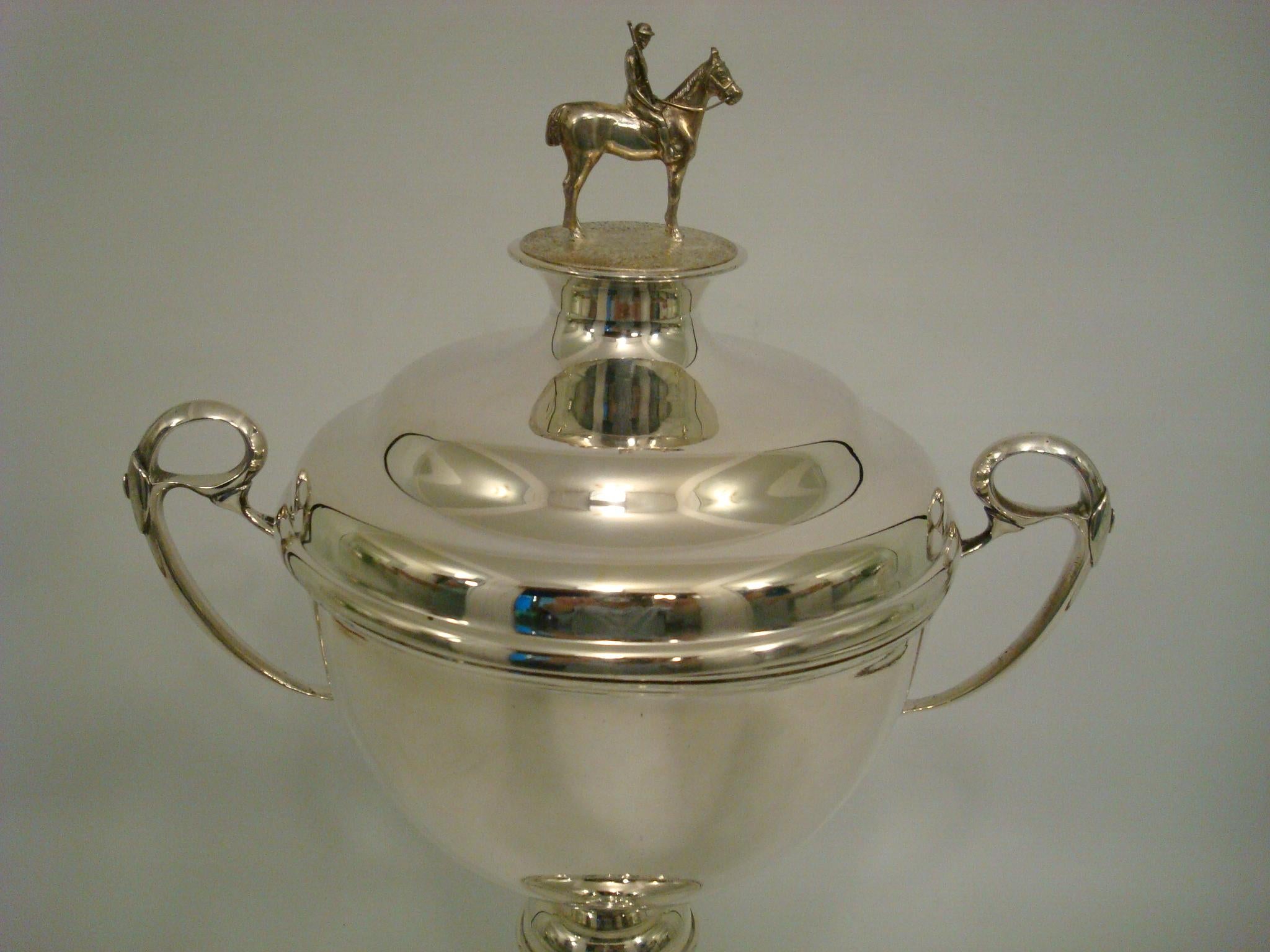 British Polo Player Trophy Sterling Silver Birmingham 1928