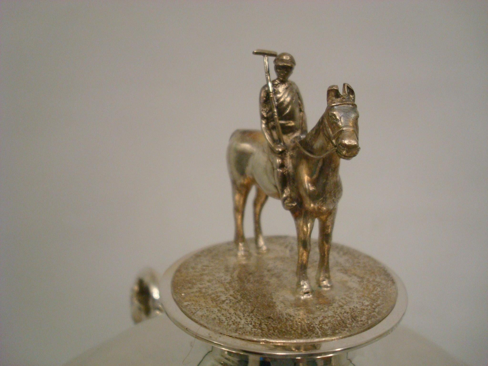 20th Century Polo Player Trophy Sterling Silver Birmingham 1928