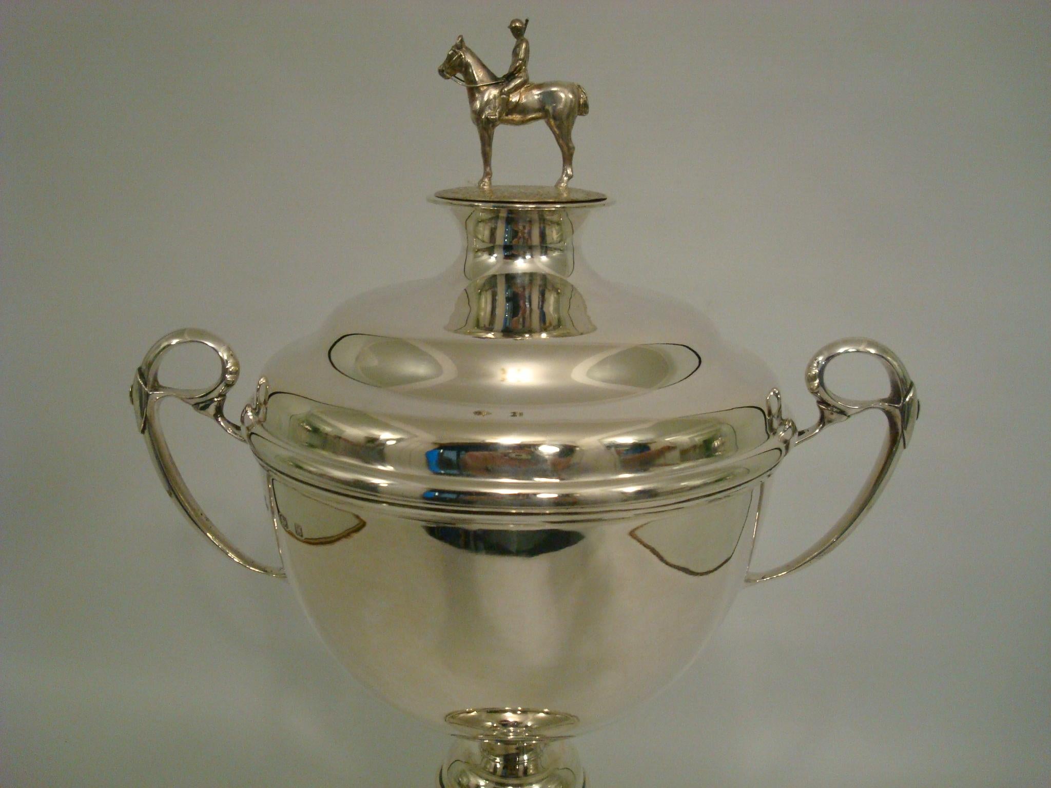 Polo Player Trophy Sterling Silver Birmingham 1928 3