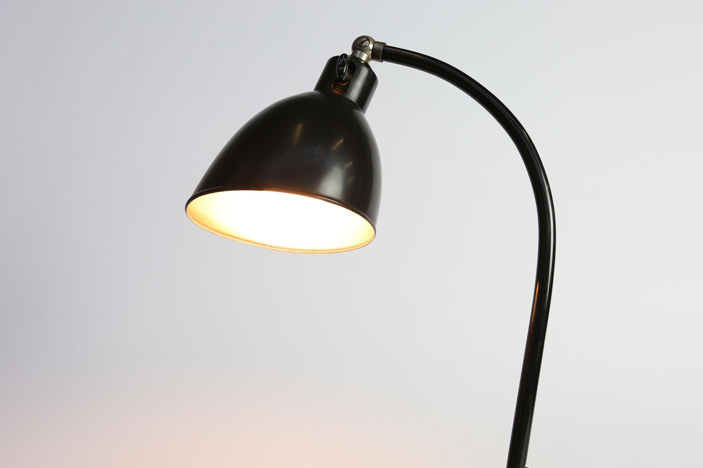 Metal Polo Popular desk lamp by Christian Dell for Bünte und Remmler, 1930s For Sale