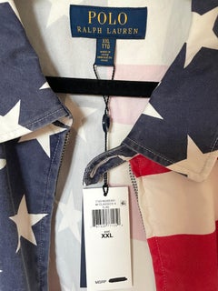 Polo Ralph Lauren American Flag Zip Front Windbreaker Jacket  XXL New