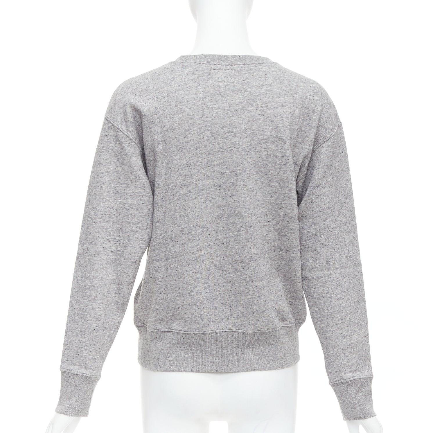 Women's POLO RALPH LAUREN Andover Heather Denim Bear print crew sweat pullover S