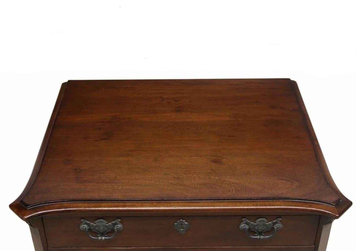 Baroque Revival Polo Ralph Lauren Baroque Style Mahogany Bombe Three Drawer Nightstand  For Sale