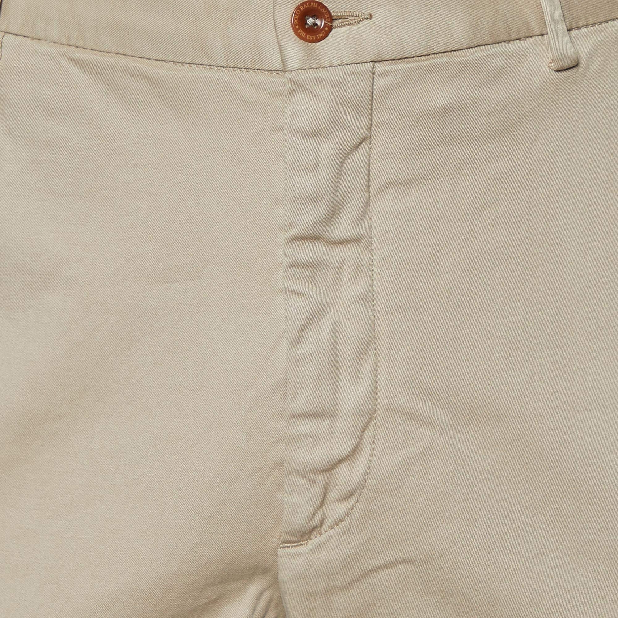 Beige Polo Ralph Lauren - Pantalon droit en coton beige XXL