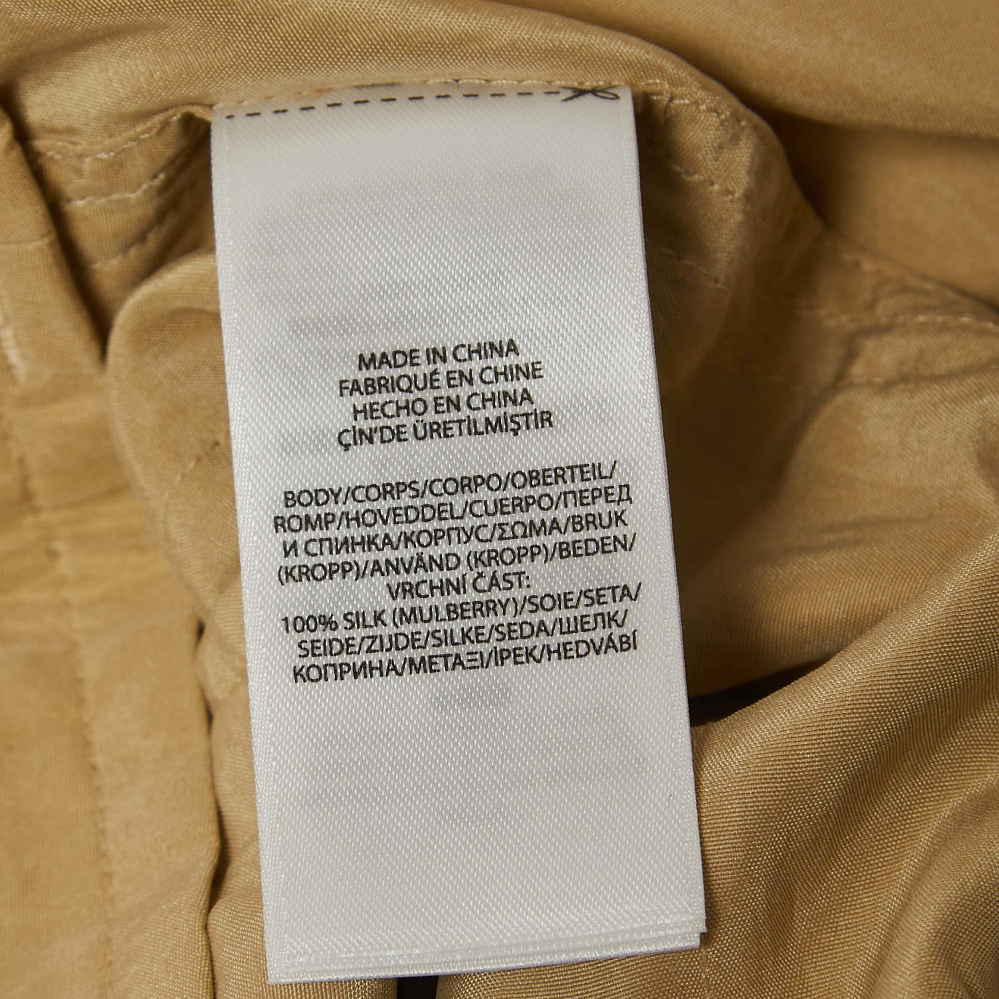 Polo Ralph Lauren Beige Silk Belted Shorts S For Sale 1