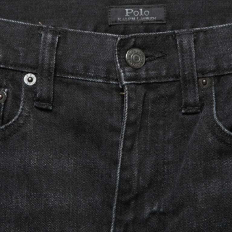 Polo Ralph Lauren Black and Red Side Stripe Denim Jeans S In Good Condition For Sale In Dubai, Al Qouz 2