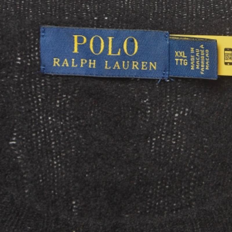 Polo Ralph Lauren - Felpa girocollo a maglia a cavi neri XXL in vendita 1