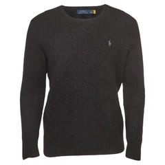 Polo Ralph Lauren Black Cable Knit Crew Neck Sweatshirt XXL