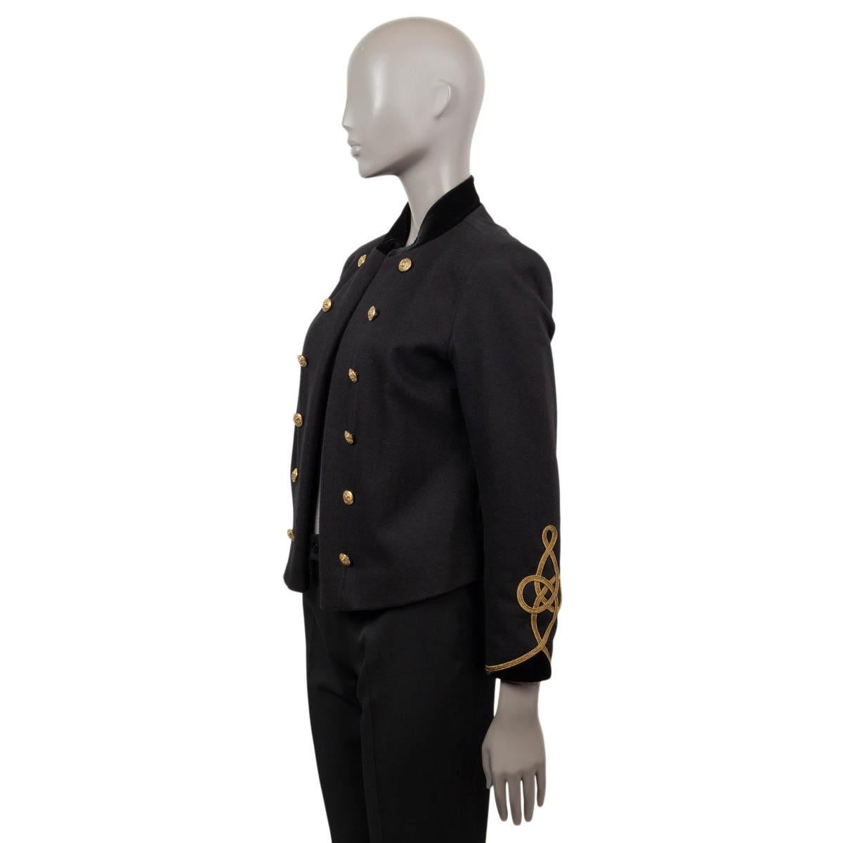 Women's POLO RALPH LAUREN black cotton MILITARY Blazer Jacket 8 S