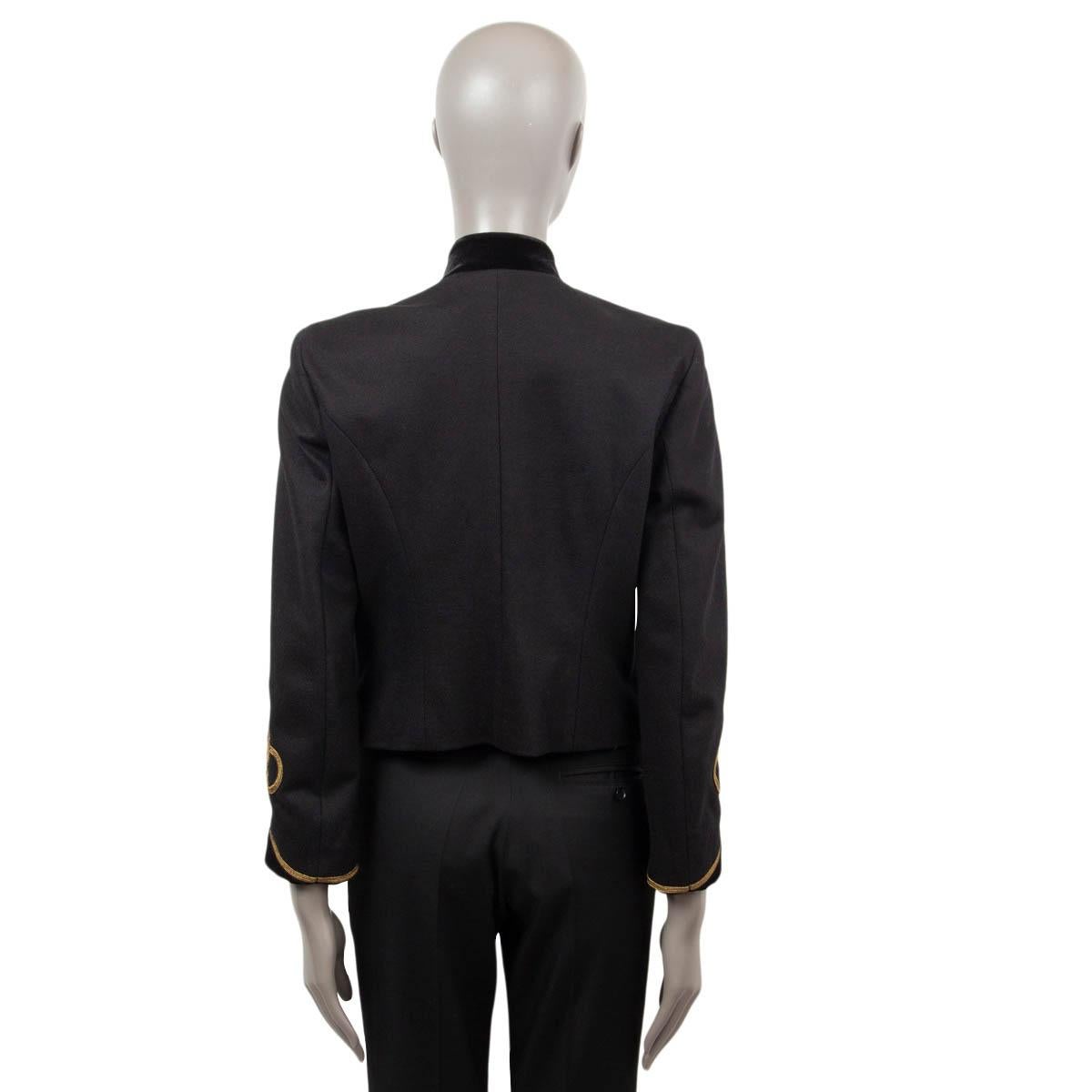POLO RALPH LAUREN black cotton MILITARY Blazer Jacket 8 S 1