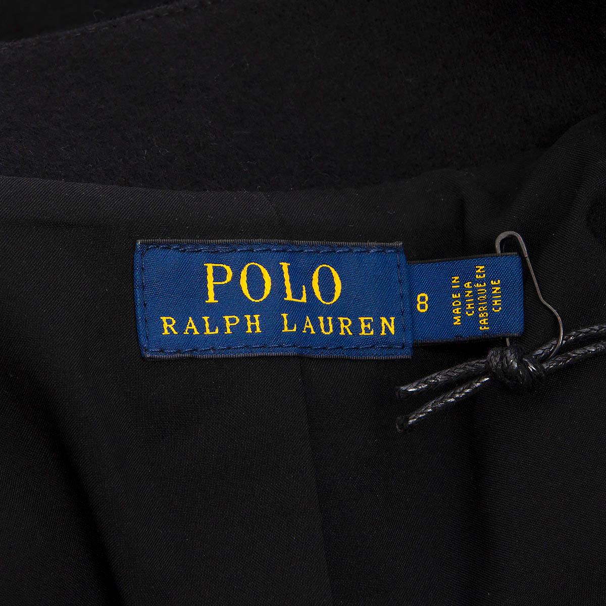 POLO RALPH LAUREN black cotton MILITARY Blazer Jacket 8 S 3