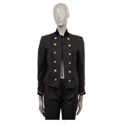 POLO RALPH LAUREN black cotton MILITARY Blazer Jacket 8 S