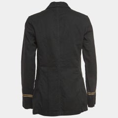 Polo Ralph Lauren Black Denim Double Breasted Officer's Jacket M