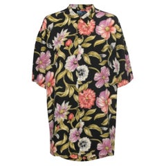 Polo Ralph Lauren - Camicia a maniche corte in rayon con stampa floreale nera L.