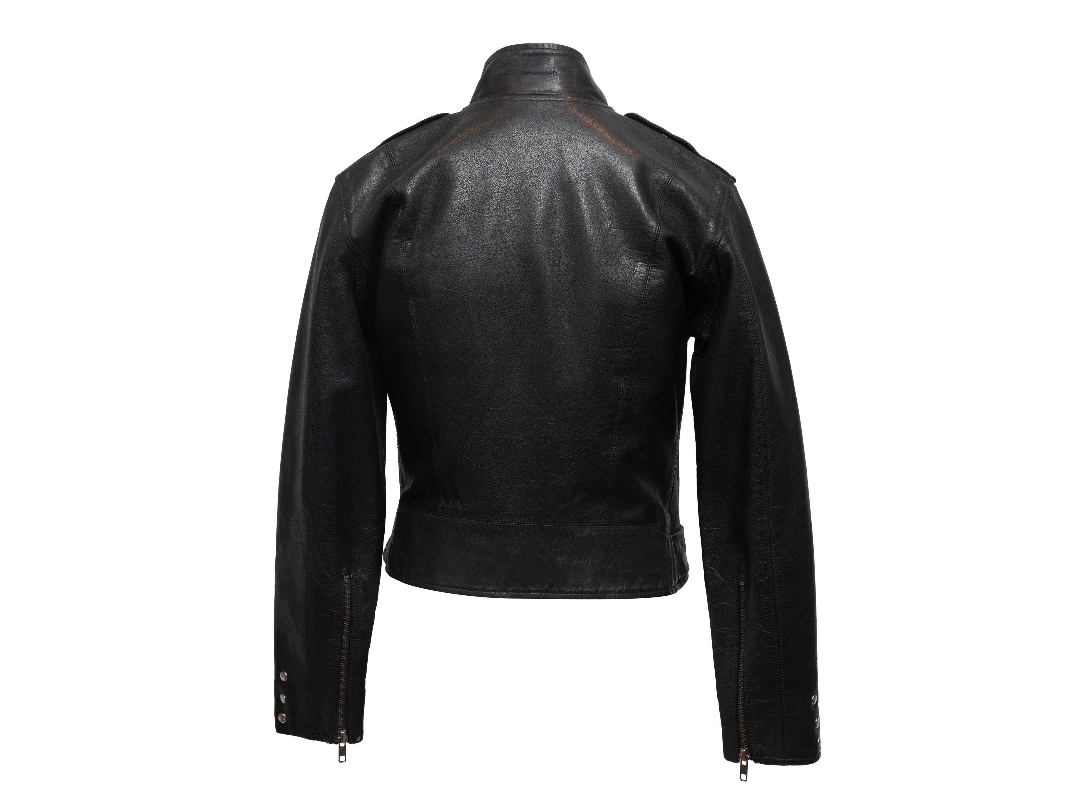 Polo Ralph Lauren Black Leather Moto Jacket 3
