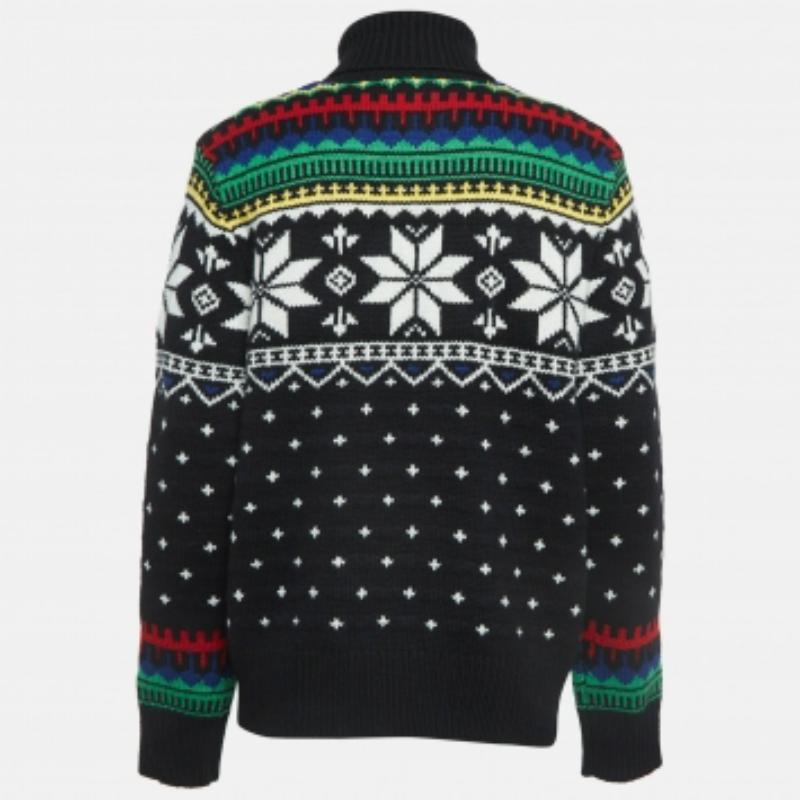 Polo Ralph Lauren Jersey de punto con dibujo nórdico negro L en Excelente estado para la venta en Dubai, Al Qouz 2