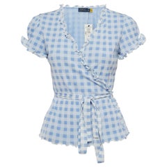 Polo Ralph Lauren - Top in maglia a quadri blu M.