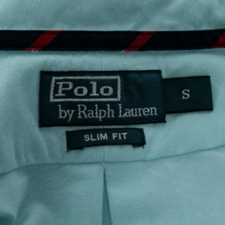 Blu Polo Ralph Lauren Camicia a maniche lunghe in cotone blu S in vendita