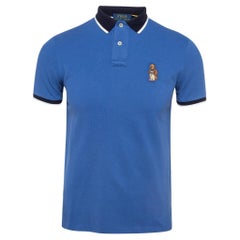 Polo Ralph Lauren Blue Embroidered Cotton Polo T-Shirt S