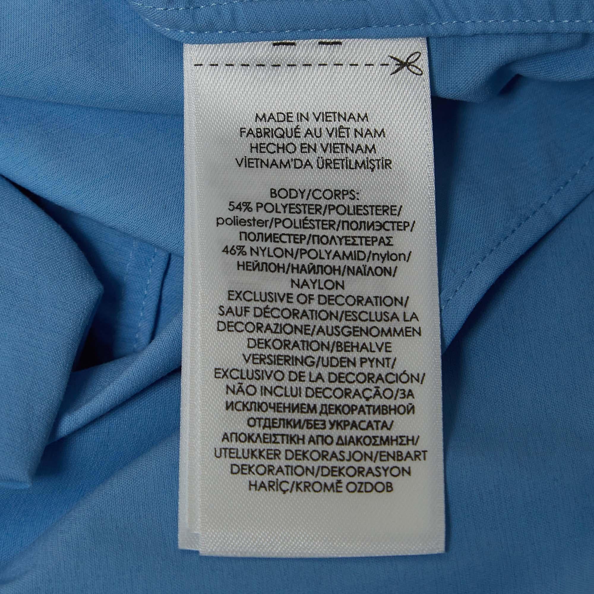Polo Ralph Lauren Blaues besticktes Hemd aus Poplin mit Logo und Slim Fit S im Angebot 1