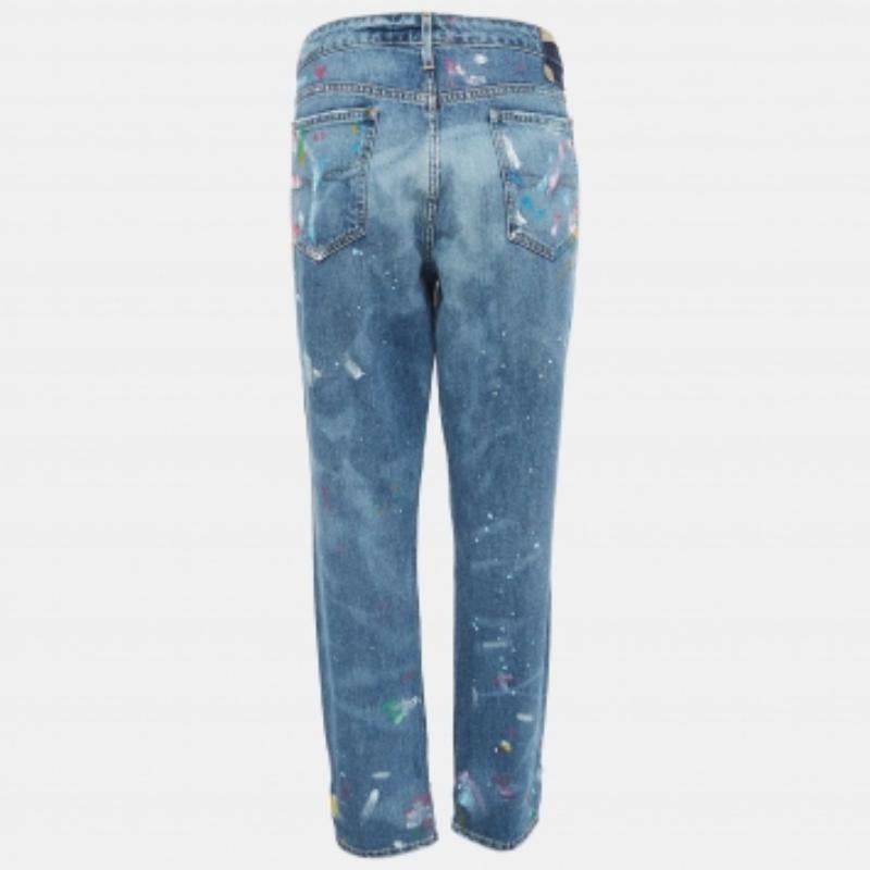Polo Ralph Lauren Vaqueros Estampados Azul Astor Slim Boyfriend L Cintura 32 en Bueno estado para la venta en Dubai, Al Qouz 2