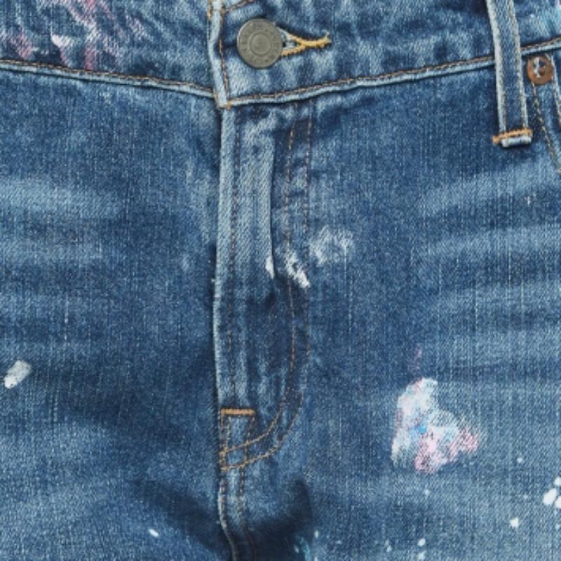 Polo Ralph Lauren Vaqueros Estampados Azul Astor Slim Boyfriend L Cintura 32 en venta 2