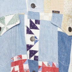 Polo Ralph Lauren Blue Patchwork Denim Trucker Jacket L