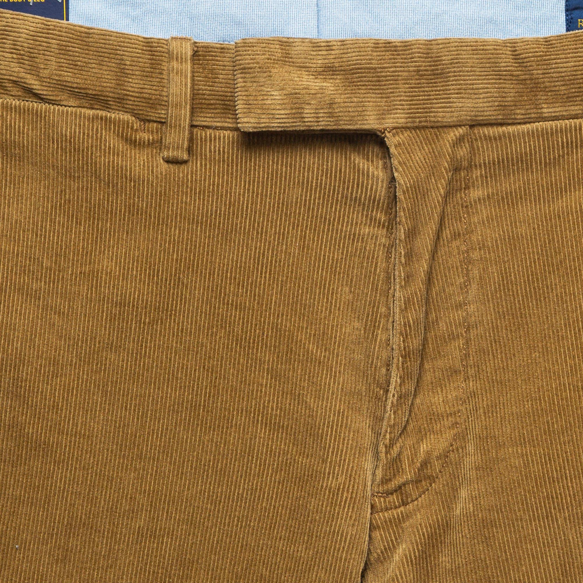 Polo Ralph Lauren Brown Corduroy Stretch Slim Fit Trousers L Waist 31